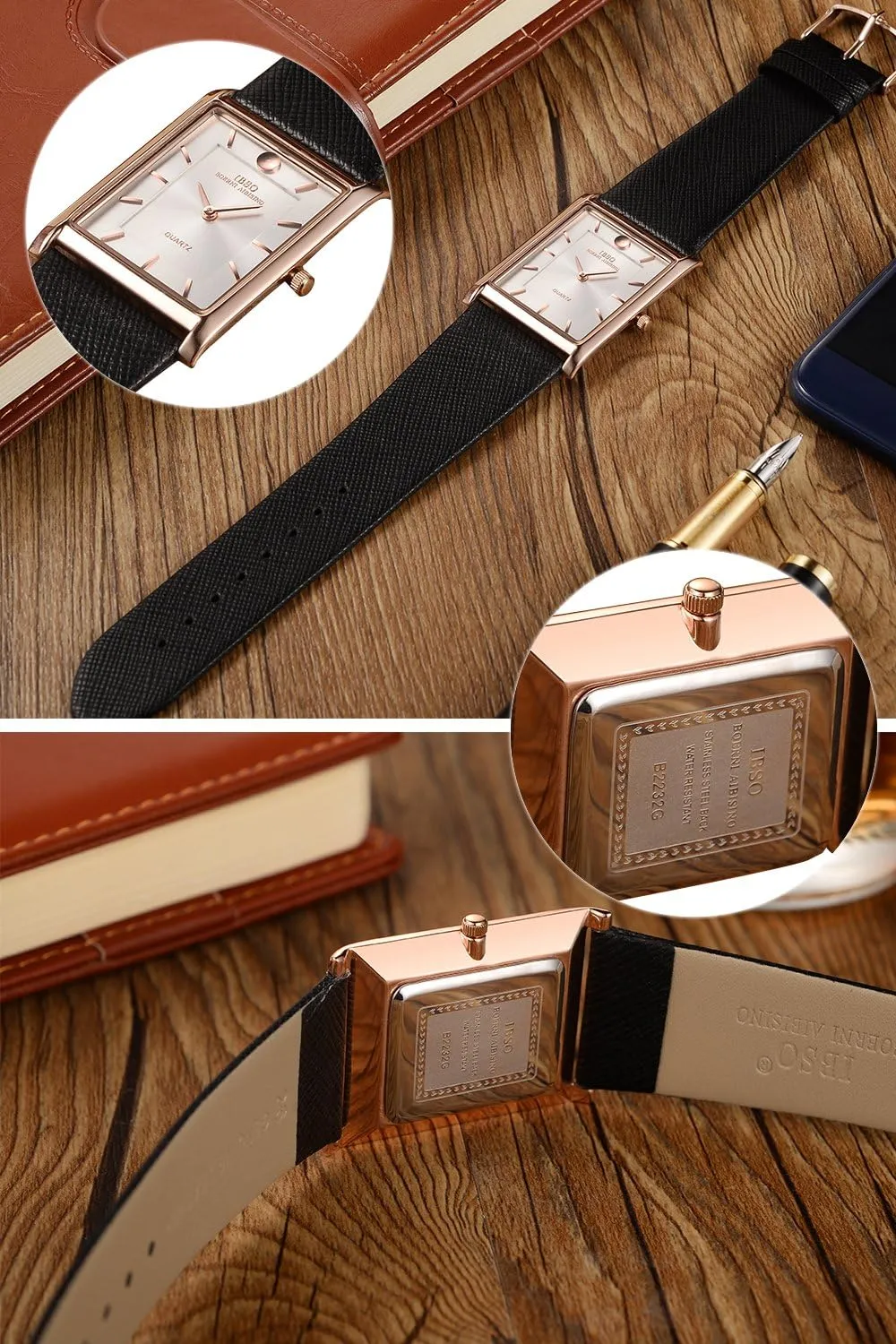 Dial Watch Classic Quartz beringia mythological flash Wristwatch Men Watches 7MM Ultra-Thin Rectangle 