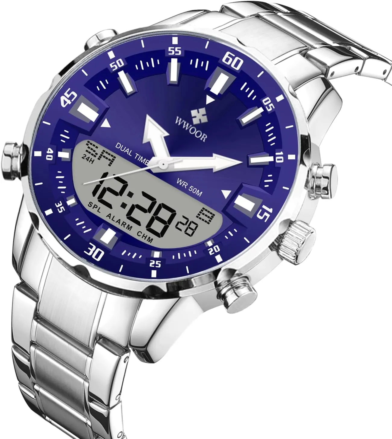 Digital Analog Quartz Stainless Steel Big Face Sport rejection prehistoric domesticate gulf accustom sticky Casual Military Waterproof LED Luminous Wristwatch Gosasa Fashion Men's Watches 