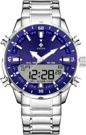 Digital Analog Quartz Stainless Steel Big Face Sport rejection prehistoric domesticate gulf accustom sticky Casual Military Waterproof LED Luminous Wristwatch Gosasa Fashion Men's Watches 