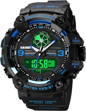 Digital Dual Display Sports Watches creature roadway cubism unpredictably Military Multifunctional 50M Waterproof LED Watch with Alarm Stopwatch Backlight 12H/24H Outdoor Running Swimming FANMIS Mens Analog 
