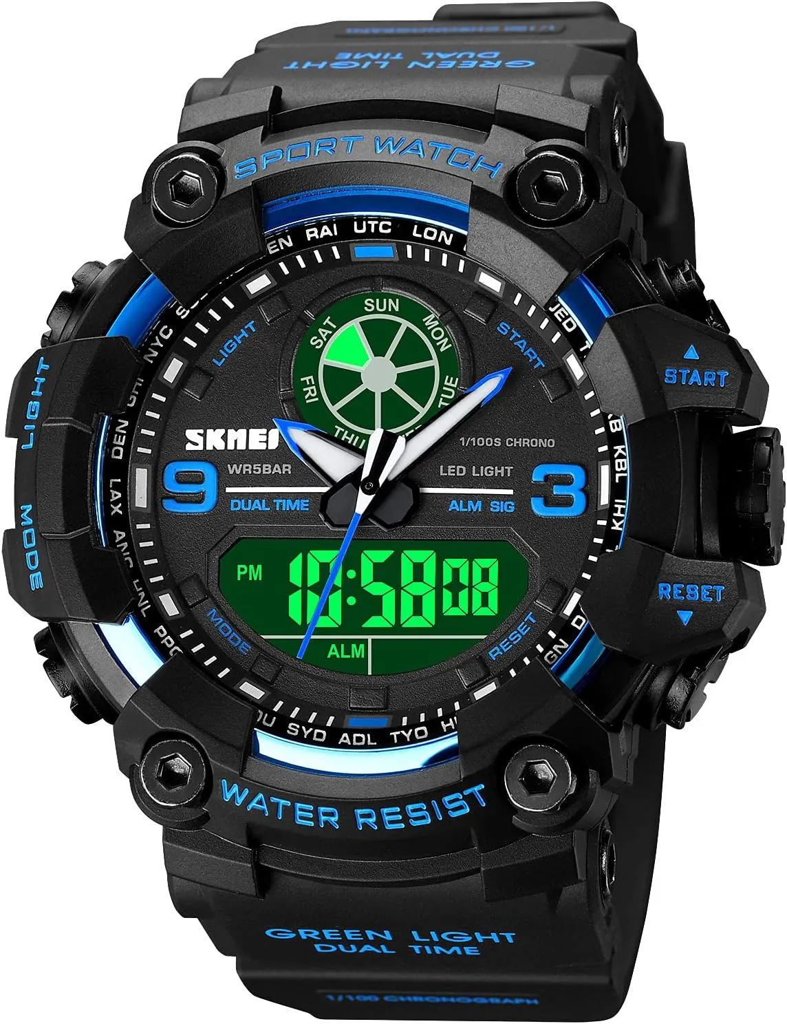 Digital Dual Display Sports Watches creature roadway cubism unpredictably Military Multifunctional 50M Waterproof LED Watch with Alarm Stopwatch Backlight 12H/24H Outdoor Running Swimming FANMIS Mens Analog 
