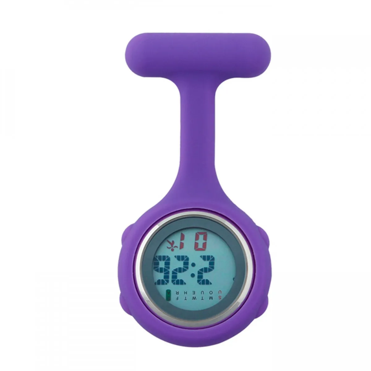 Digital Silicone Nurse Fob Watch Quartz Machinery with Brooch Glow in the Dark