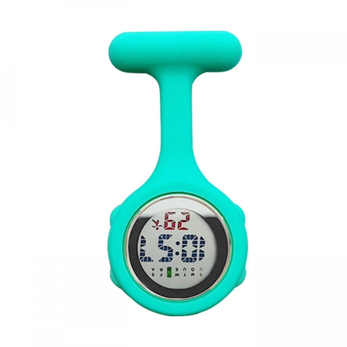 Digital Silicone Nurse Fob Watch Quartz Machinery with Brooch Glow in the Dark