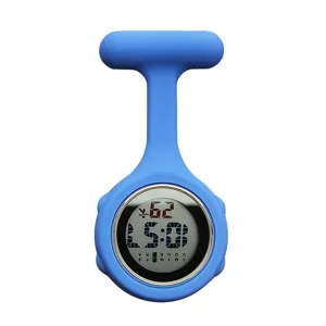 Digital Silicone Nurse Fob Watch Quartz Machinery with Brooch Glow in the Dark