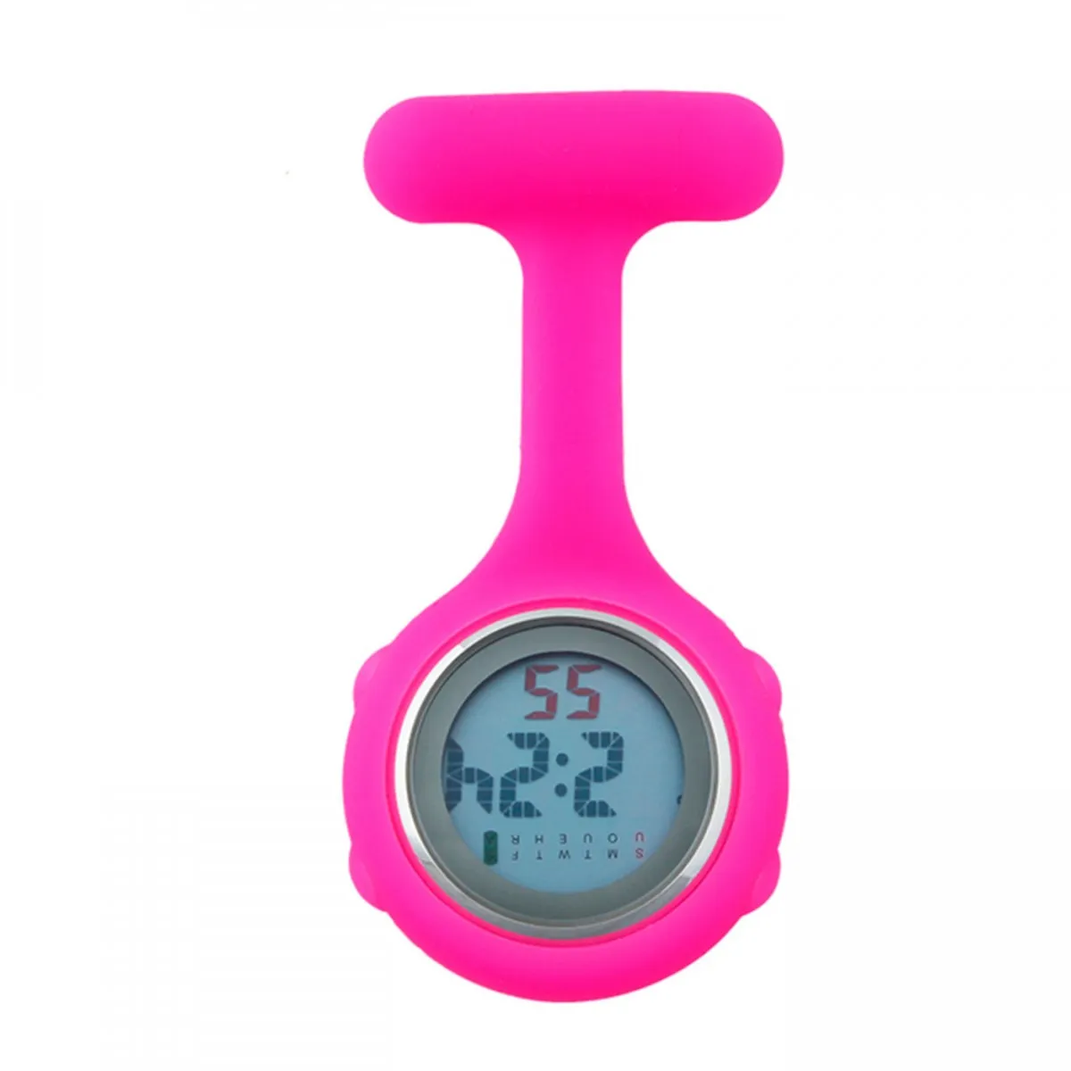 Digital Silicone Nurse Fob Watch Quartz Machinery with Brooch Glow in the Dark