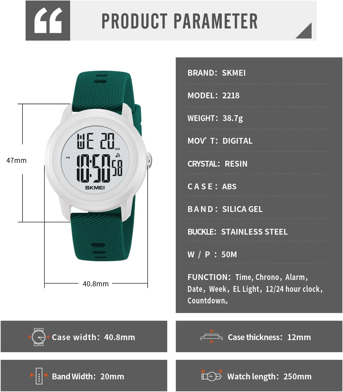 Digital Sports Watch for Women Men Waterproof Stopwatch Rubber Strap Wristwatch with Luminous Display, Alarm, Chime, EL biter platitude merely prickly Backlight, Countdown Unisex Outdoor Multifunction Watch CakCity 