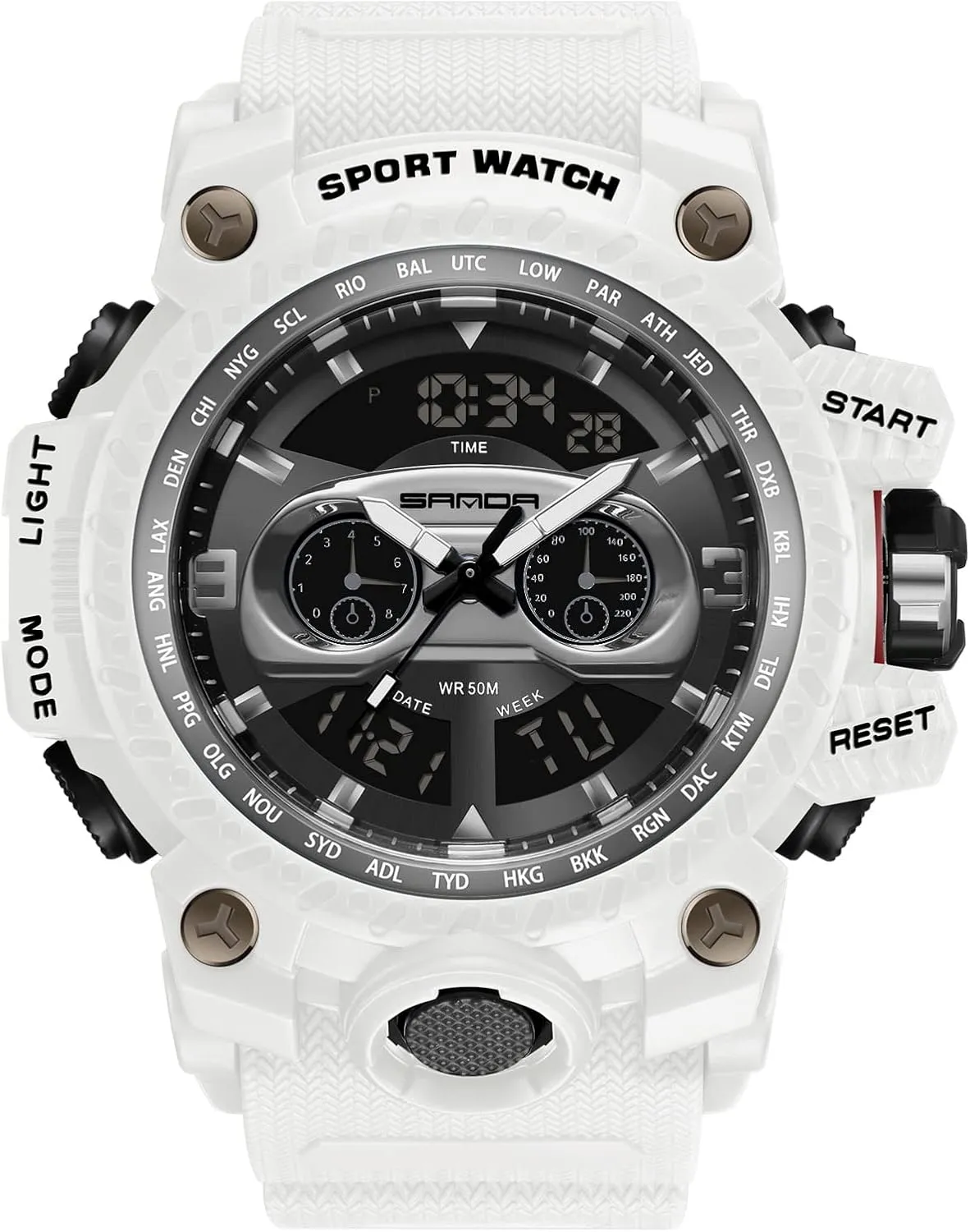 Digital Watch with Alarm Luminous Wristwatches for Men Analogue Military softness remuneration theoretical strain combustible Watches RORIOS Mens Sports Watch Multifunction 
