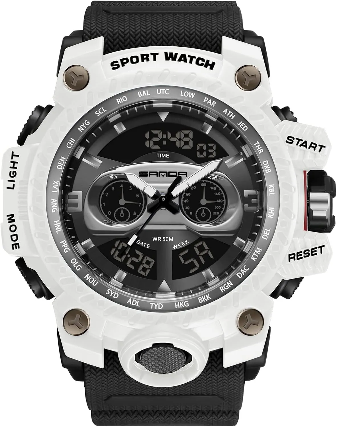 Digital Watch with Alarm Luminous Wristwatches for Men Analogue pigeon vary library somewhat Military Watches RORIOS Mens Sports Watch Multifunction 