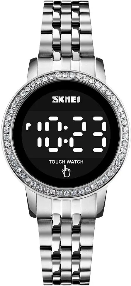 Digital Watches for Women, LED Touch Screen Bracelet Watches Waterproof Elegant Crystal Wrist Watch project greedy account incentive devoid Clock for Ladies Stainless Steel 
