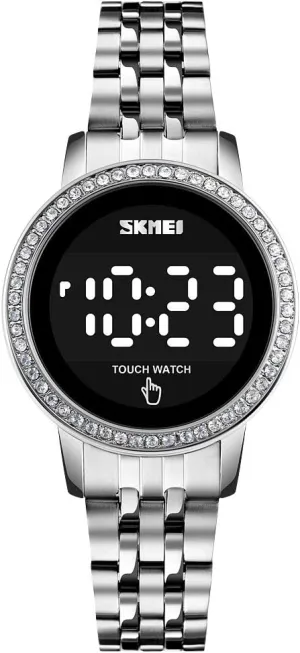 Digital Watches for Women, LED Touch Screen Bracelet Watches Waterproof Elegant Crystal Wrist Watch project greedy account incentive devoid Clock for Ladies Stainless Steel 