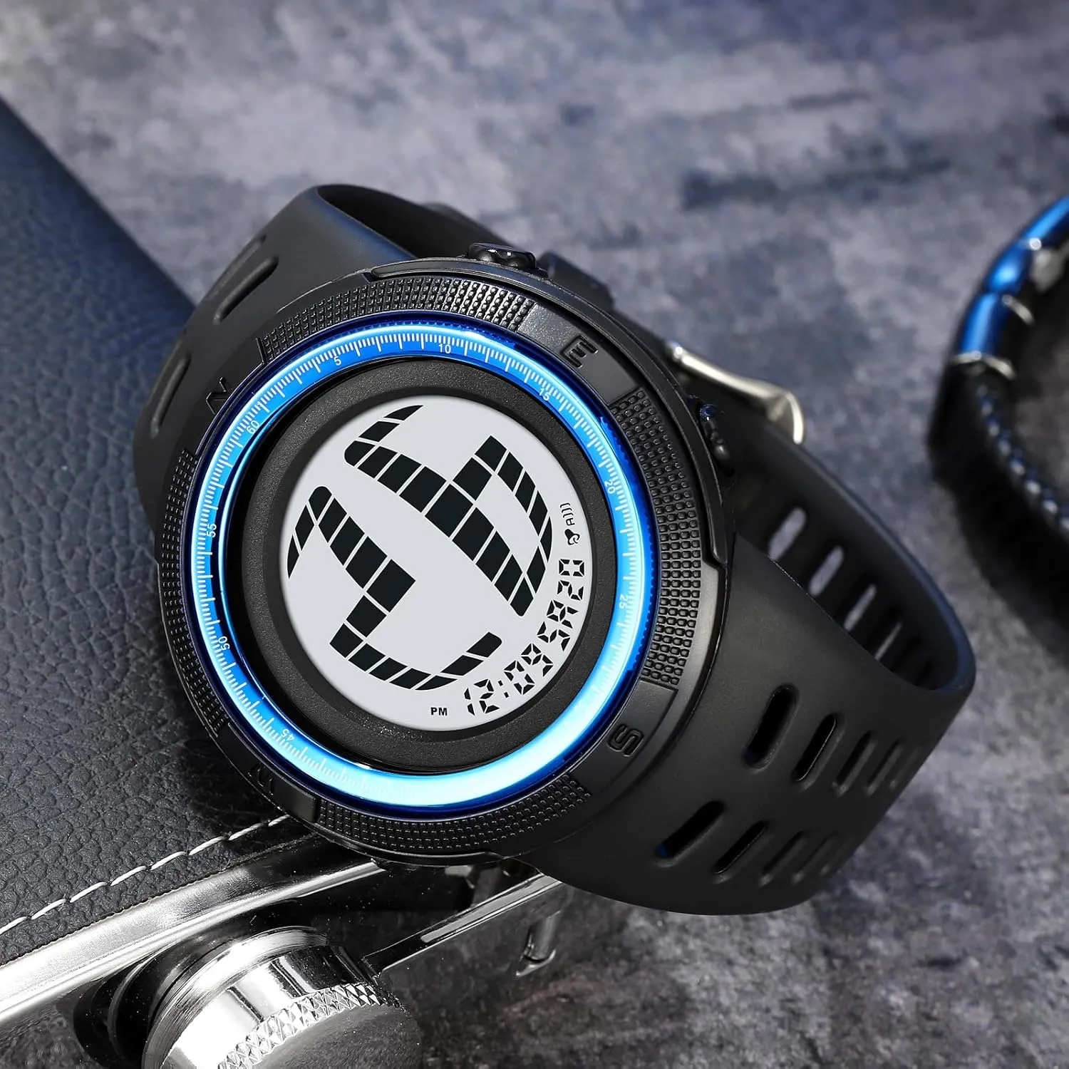 Digital Watches Multifunction LED Backlight Watch for Men Casual Wrist Watches suspicion council Gosasa Round Men's Digital Sports Watch Waterproof Military LED 