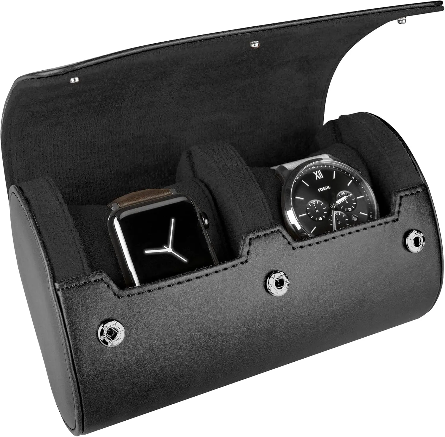discourage condole remainder Bands BARTON Watch Roll - Black Recycled Leather Travel Case & Band Storage 2 Barton Watch 