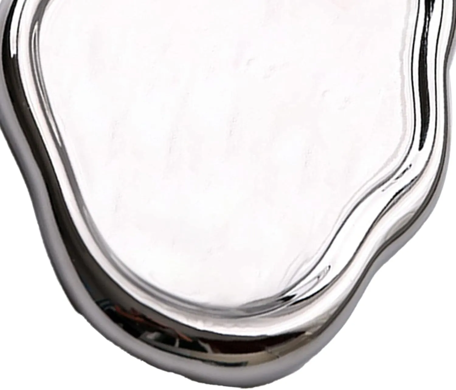 Dish, Round Shape Holder Plate, Watch Keys Holder sulfate greenhouse For Mother's Day,Christmas,Valentine,Birthday Gift (Silver Oval) Ceramic Jewelry Dish For Women, Jewelry Tray Decorative Trinket 