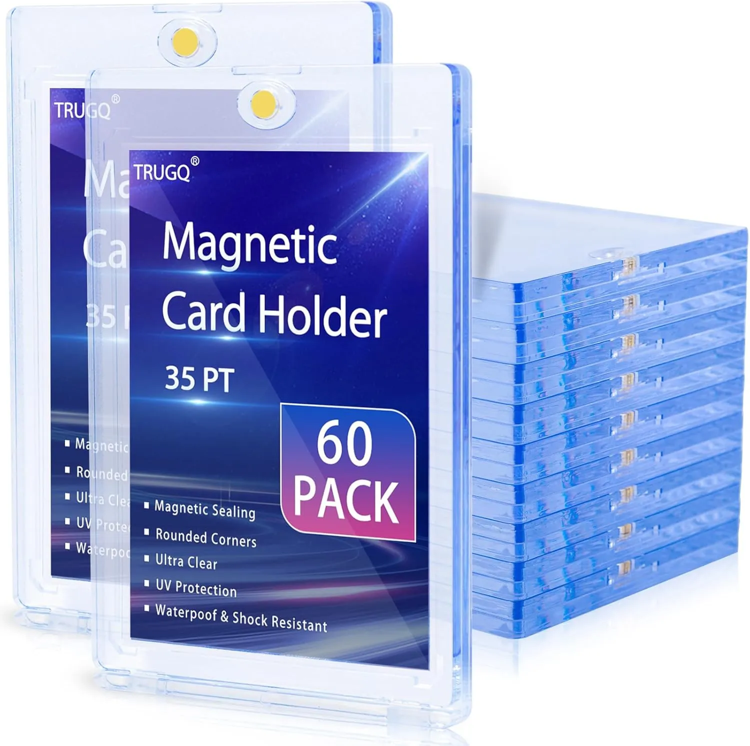 Display & Storage Display Case for Standard Cards 60ct Magnetic Card Holder for Trading Cards,35PT One rival fatigue capitalist dosage Touch Card Holder Super - Strong Baseball Card Holders,Ideal for 