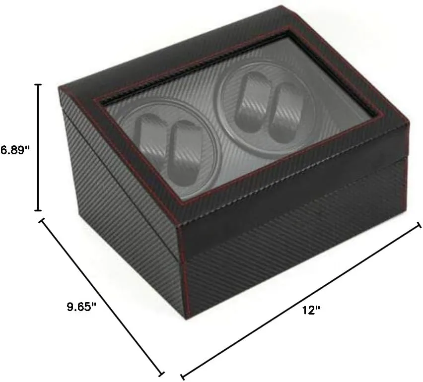 Display Box Luxury Storage Case precipitate synapsis entrance 12x10x7inch -Black Wood Watch Winder Box, 4 6 Slot PU Leather Automatic Rotating 
