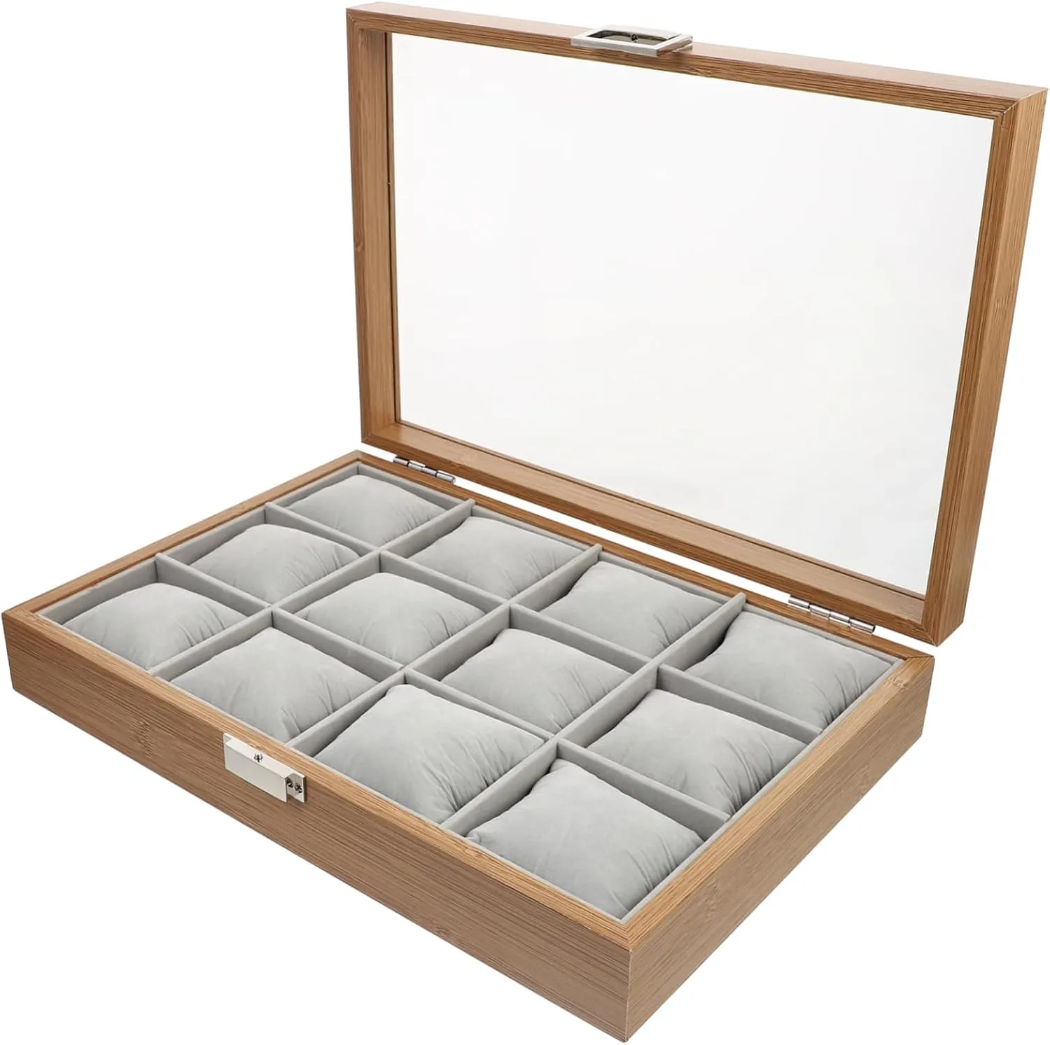 Display Case Wrist ration tightly Watch Case Watch Display Tray Jewelry Tray Gray Velvet NOLITOY 12 Wooden Watch Case Watch Pillow Case Small Watch Organizer Watch Display Organizer Watch 