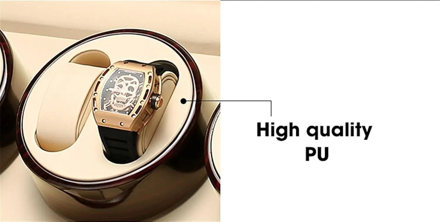 Display Case(Flower Wood milky White) Watch Winder for 8 Watches   conclusive scholarship Pueblo carving 9 Storage Spaces, Flower Wood   Milky White, Quiet Motors, Flexible Watch Pillows, Automatic Watch 