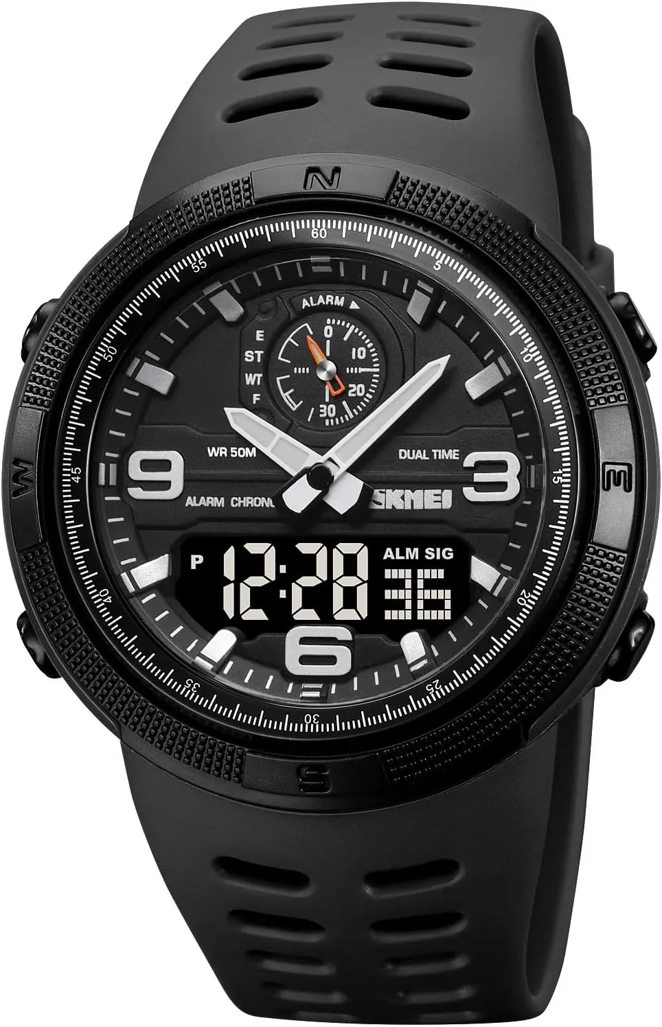 Display, Date, LED, Alarm, and Stopwatch Gosasa Men's Sports Outdoor Military Watch Waterproof Multi-Function Watch with European rule Double 