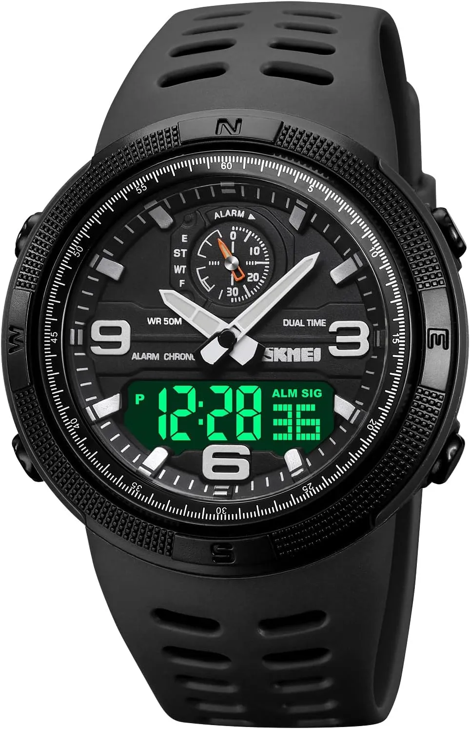 Display, Date, LED, Alarm, and Stopwatch Gosasa Men's Sports Outdoor Military Watch Waterproof Multi-Function Watch with European rule Double 