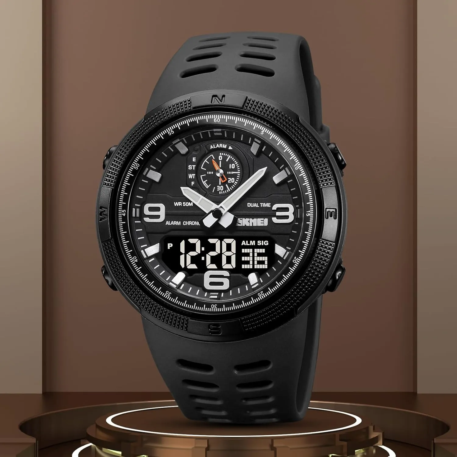 Display, Date, LED, Alarm, and Stopwatch Gosasa Men's Sports Outdoor Military Watch Waterproof Multi-Function Watch with European rule Double 