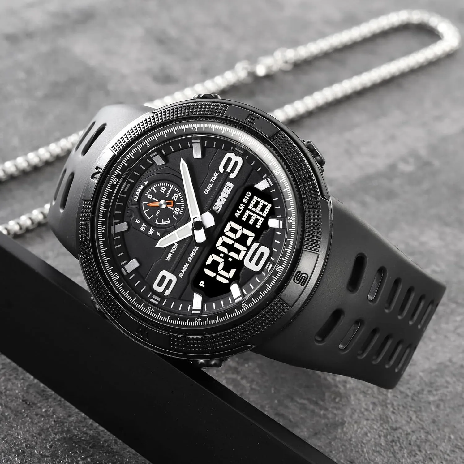 Display, Date, LED, Alarm, and Stopwatch Gosasa Men's Sports Outdoor Military Watch Waterproof Multi-Function Watch with European rule Double 