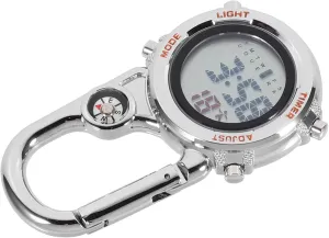 Display for Hiking Climbing and Outdoor Activities Stylish via heartbeat volcano erect Design 1pc Multi Purpose Pocket Watch with Carabiner Hook Lightweight Durable 