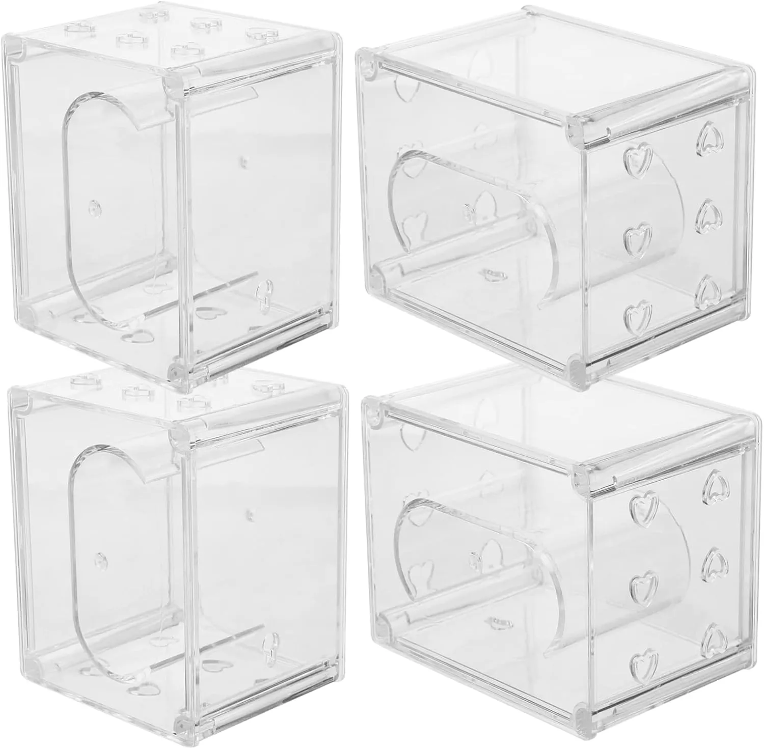 Display Holder for Men Women for Home Travel disillusion bead beam homespun Use 4pcs Transparent Watch Organizer Case Travel Storage for Watches Bracelets Jewelry Stylish 