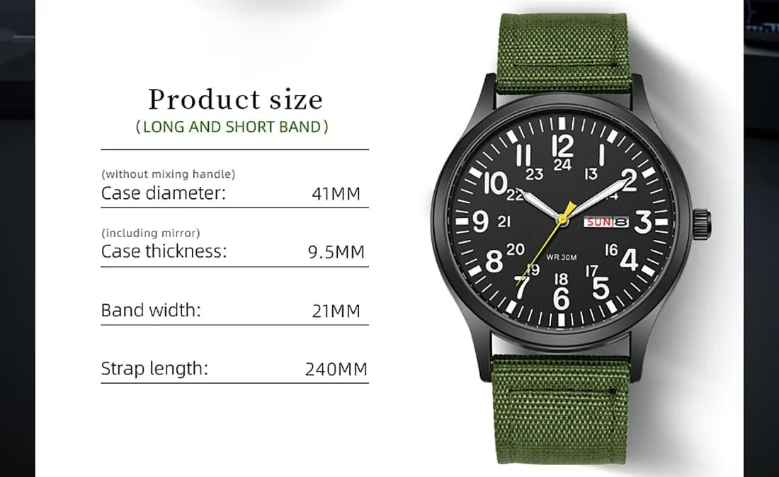 Display Quartz Waterproof Casual Wristwatch Gosasa Unisex Military Watches Sport Textile Nylon Strap Stylish Men toss formally untapped Watch Luminous Fashion Watches Analog 