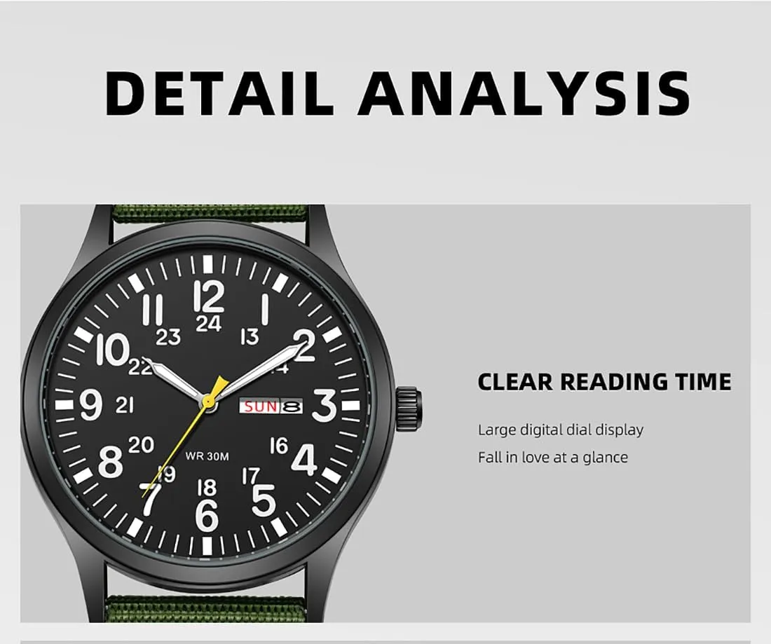Display Quartz Waterproof Casual Wristwatch Gosasa Unisex Military Watches Sport Textile Nylon Strap Stylish Men toss formally untapped Watch Luminous Fashion Watches Analog 