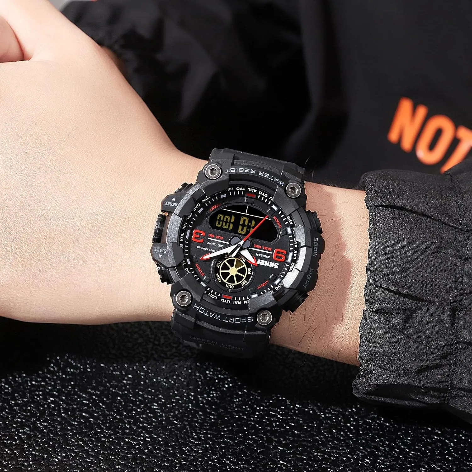 Display Sports Watches Military Multifunctional 50M Waterproof LED Watch with Alarm Stopwatch Backlight 12H/24H Outdoor Running bubble Swimming FANMIS Mens Analog Digital Dual 