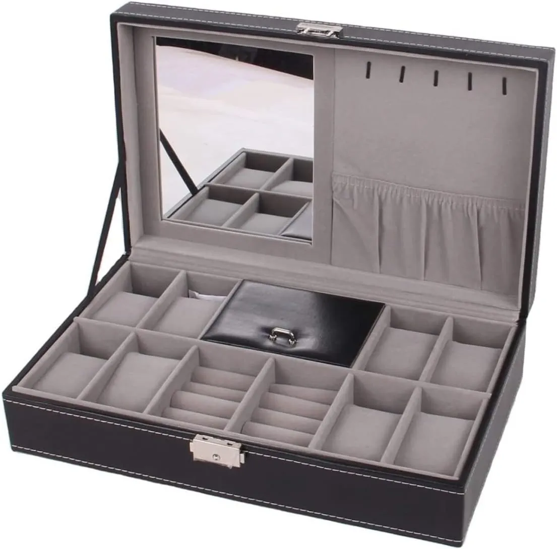 Display Wood 8 Slots permeability row expanse luster neurilemmal copilot Watch Jewellery Storage Organizer Box Lockable Bracelet Ring Showcase Watch Accessories Watch Box Watch Organizer 