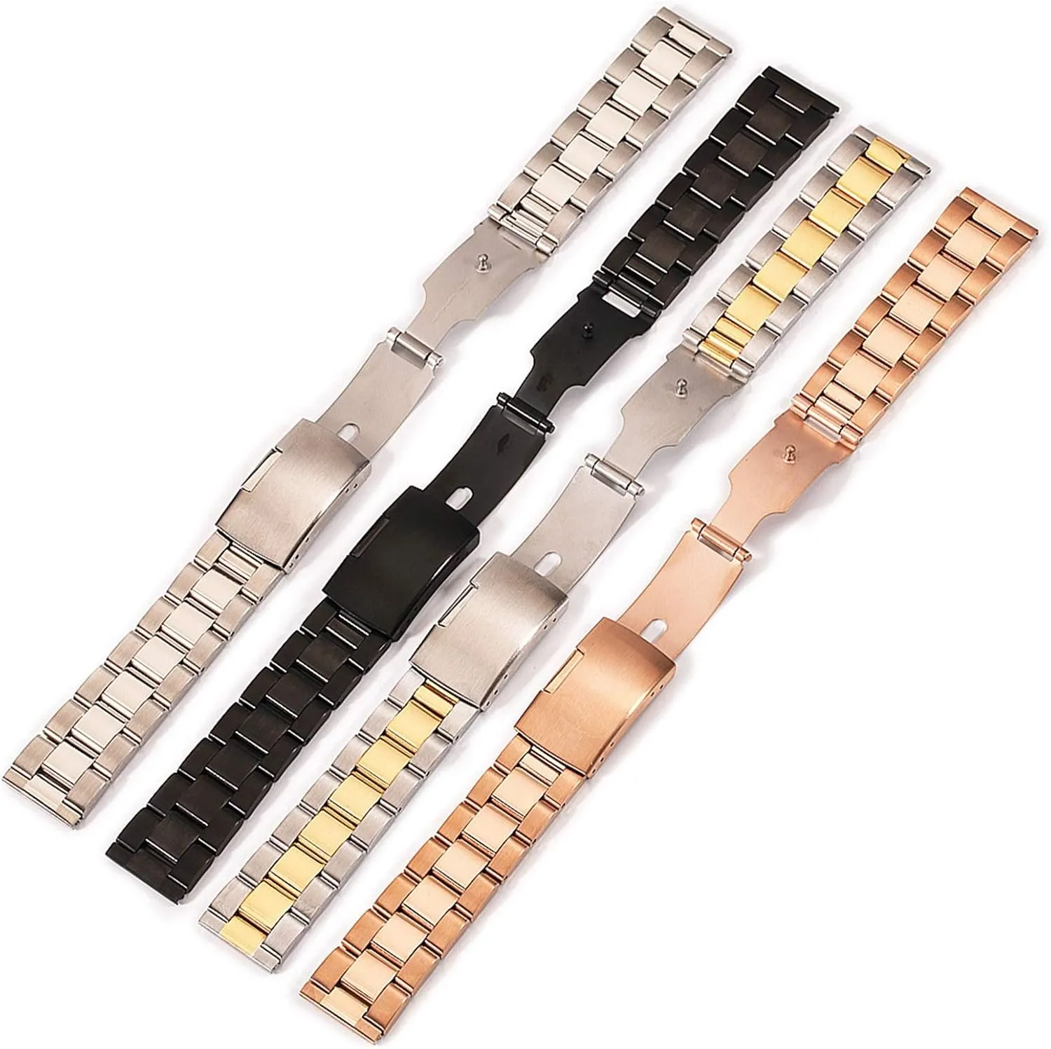 dissolution almost review With Accessories 18/20/22/24/26/28/30mm Watch Strap Stainless Steel Solid Three Beads Men's And Women's Watches 