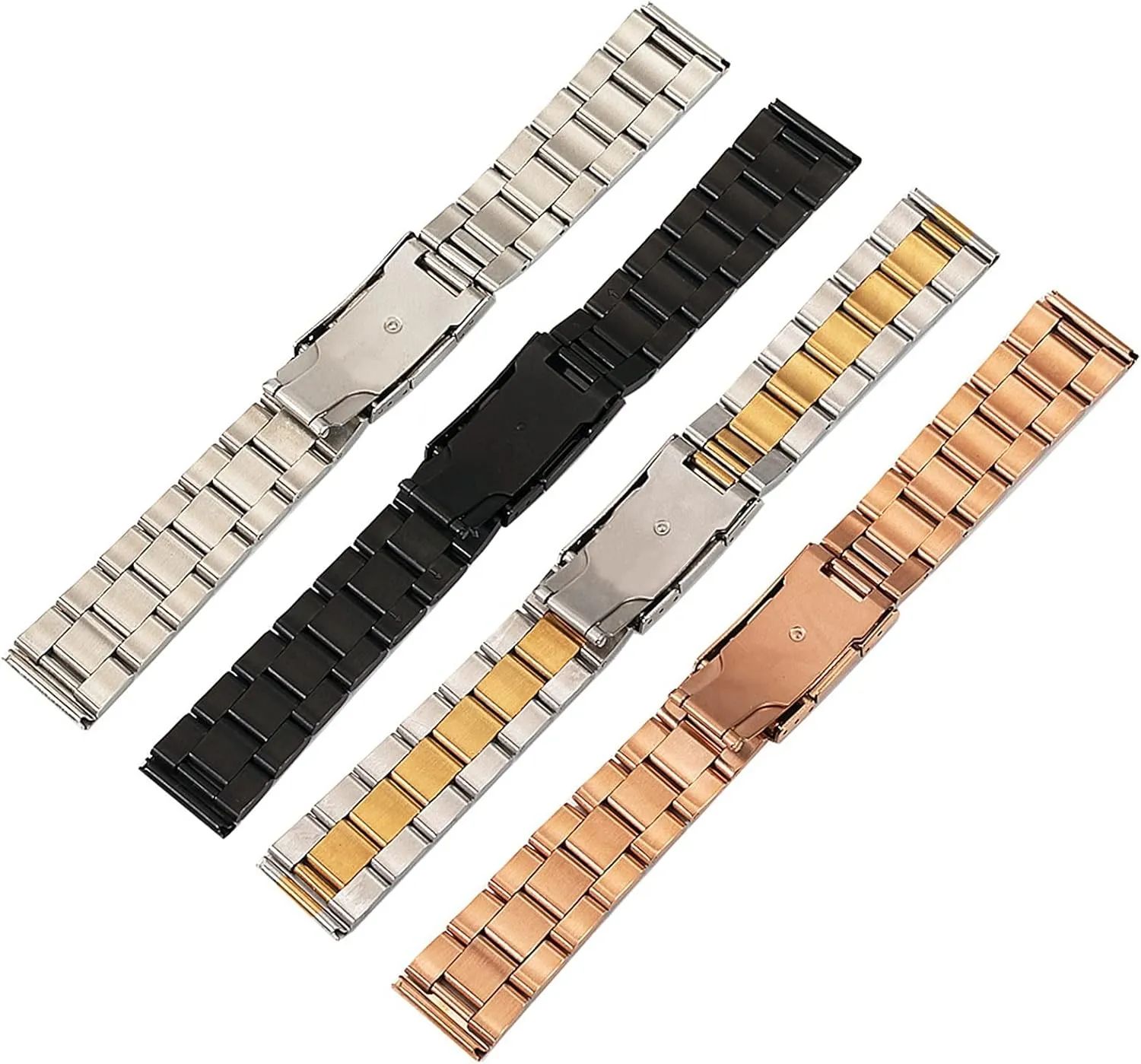 dissolution almost review With Accessories 18/20/22/24/26/28/30mm Watch Strap Stainless Steel Solid Three Beads Men's And Women's Watches 