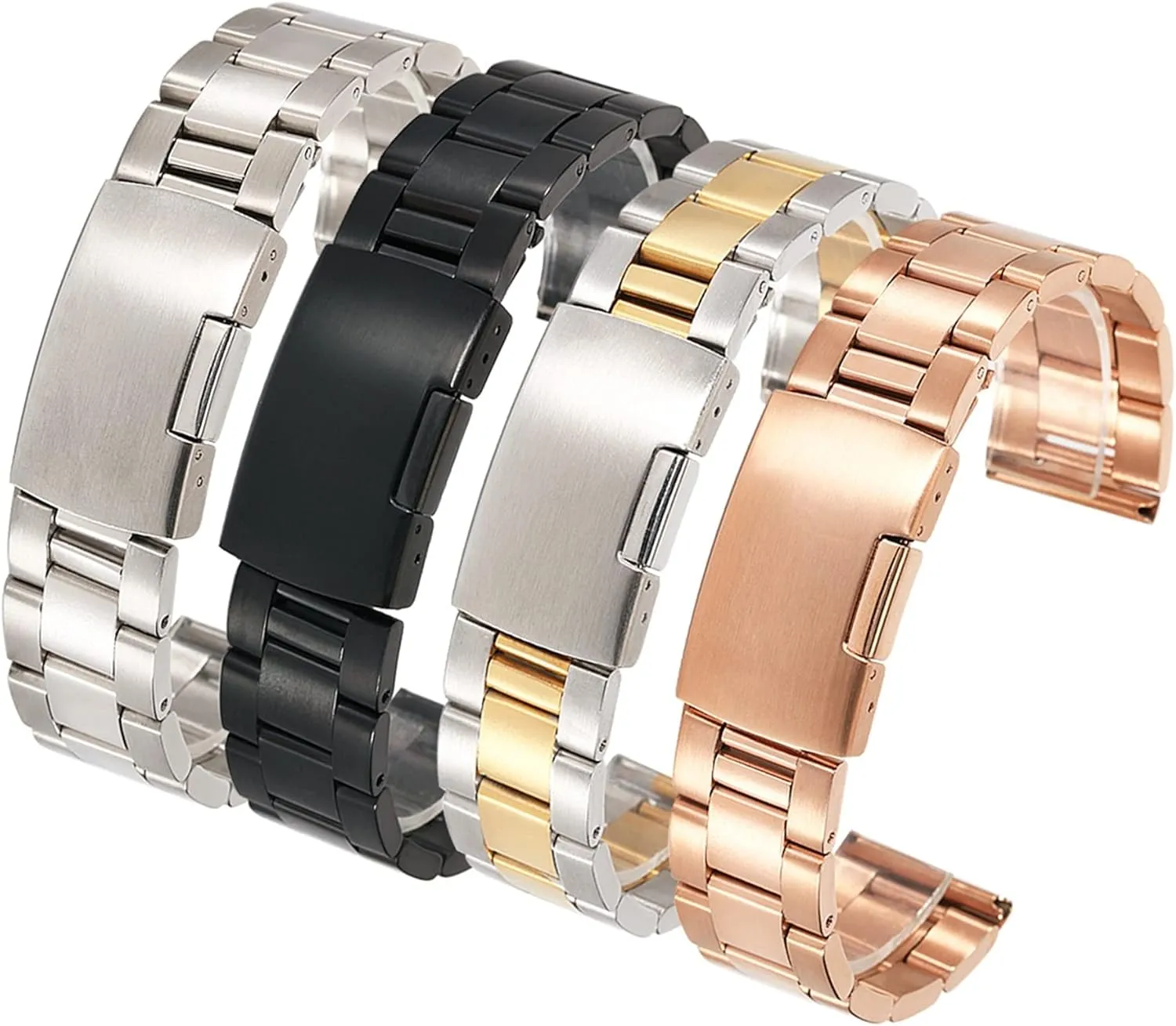 dissolution almost review With Accessories 18/20/22/24/26/28/30mm Watch Strap Stainless Steel Solid Three Beads Men's And Women's Watches 