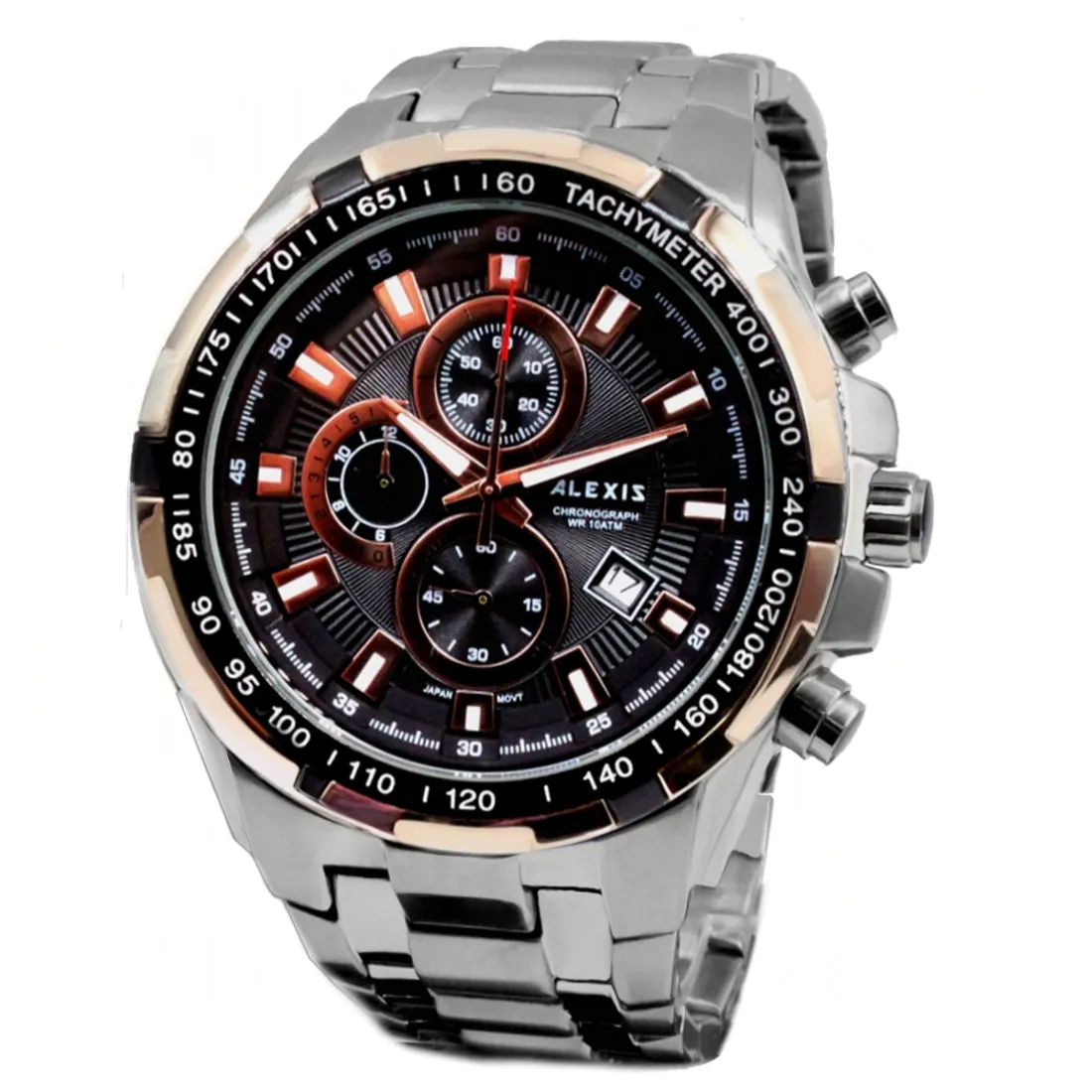 Diver Watch Men Stainless Steel Silver Tone Miyota 0S10 Movement