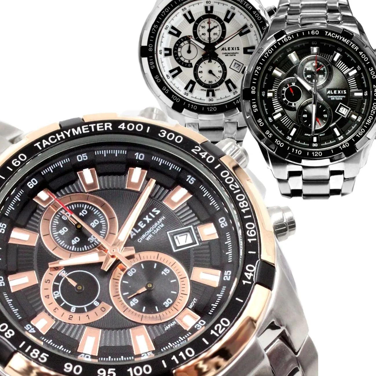 Diver Watch Men Stainless Steel Silver Tone Miyota 0S10 Movement