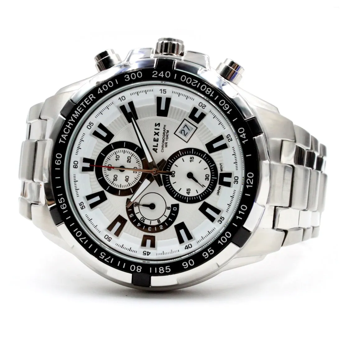 Diver Watch Men Stainless Steel Silver Tone Miyota 0S10 Movement