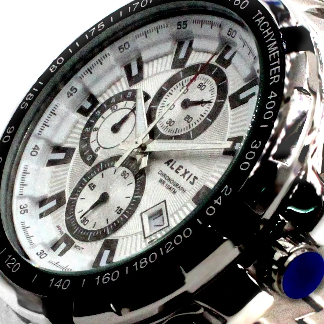 Diver Watch Men Stainless Steel Silver Tone Miyota 0S10 Movement