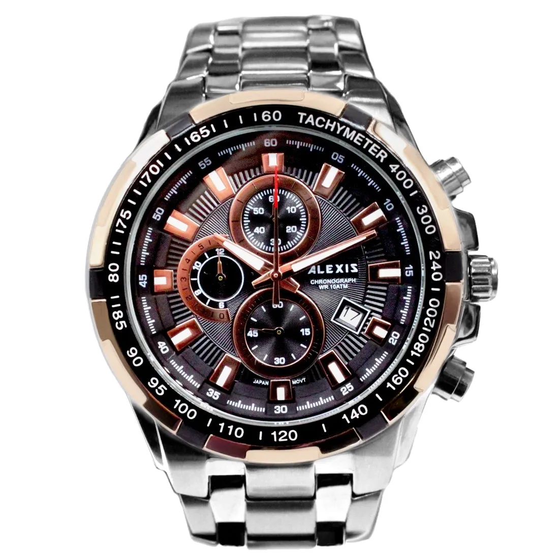 Diver Watch Men Stainless Steel Silver Tone Miyota 0S10 Movement