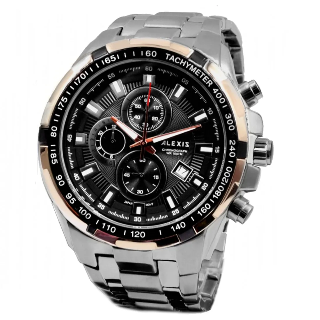 Diver Watch Men Stainless Steel Silver Tone Miyota 0S10 Movement