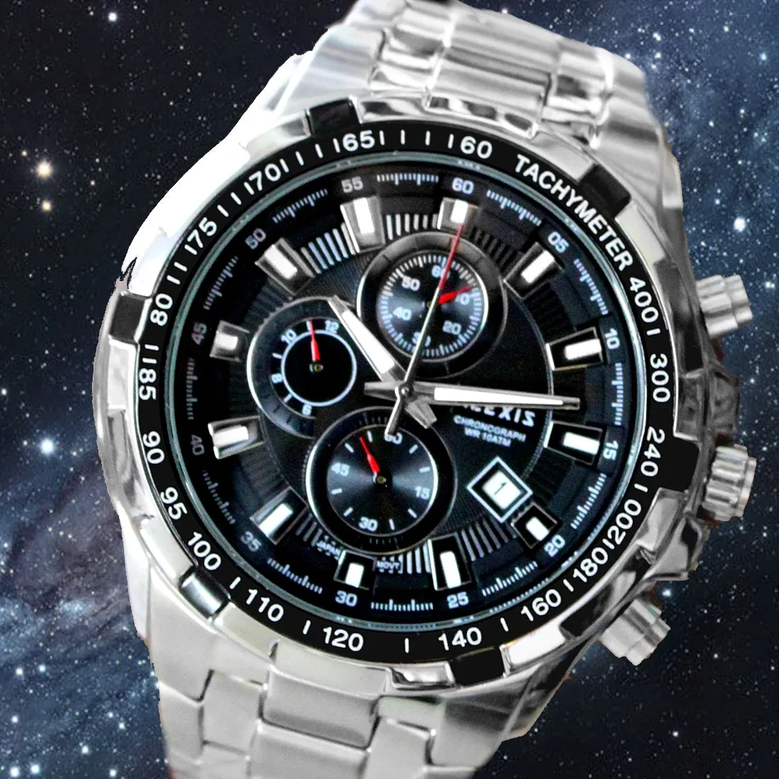Diver Watch Men Stainless Steel Silver Tone Miyota 0S10 Movement