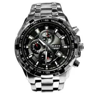 Diver Watch Men Stainless Steel Silver Tone Miyota 0S10 Movement