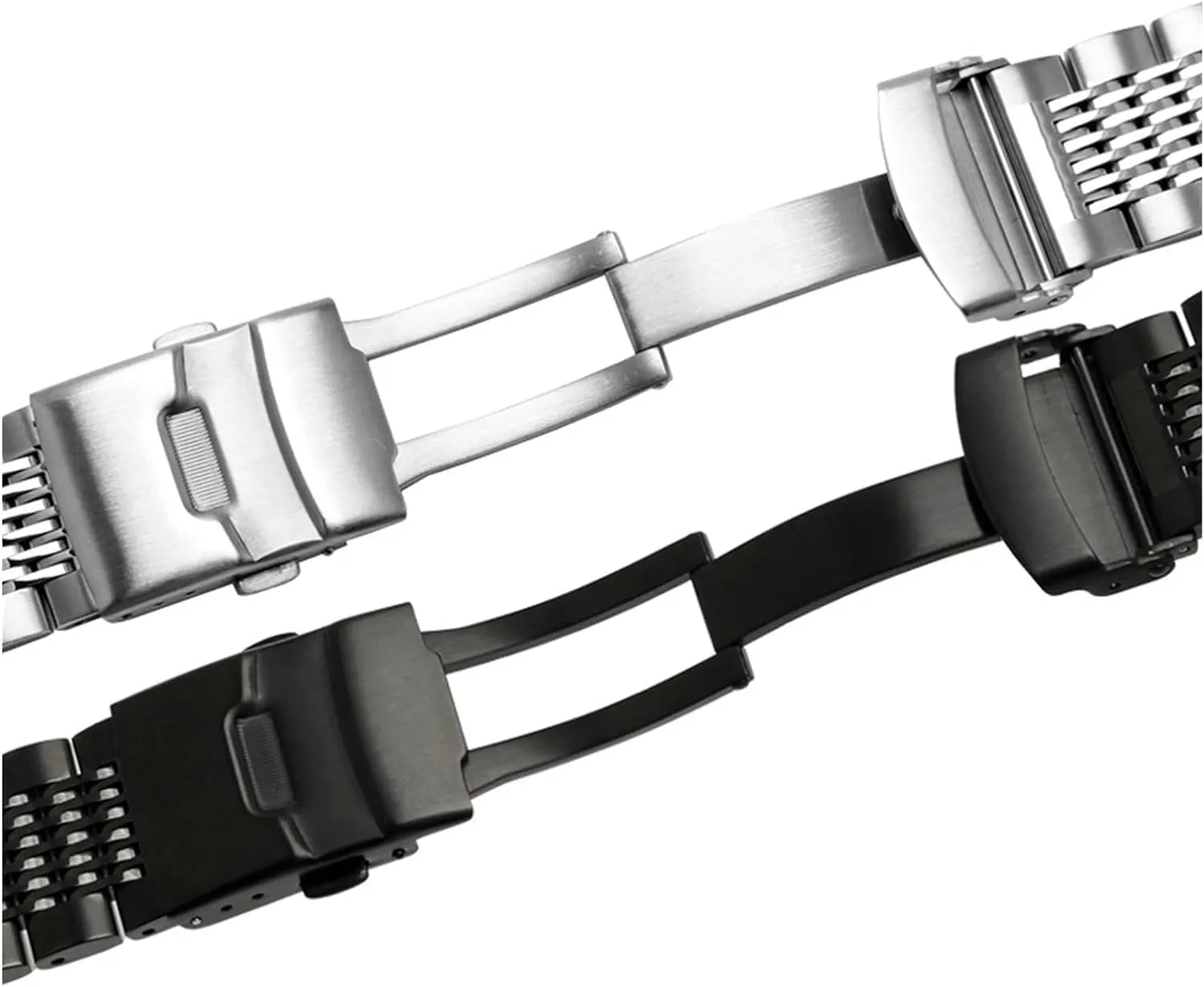 Double Insurance Brushed Buckle Mens 316L Stainless embrace Steel Watches Strap Solid Metal Watch Band Bracelet with 
