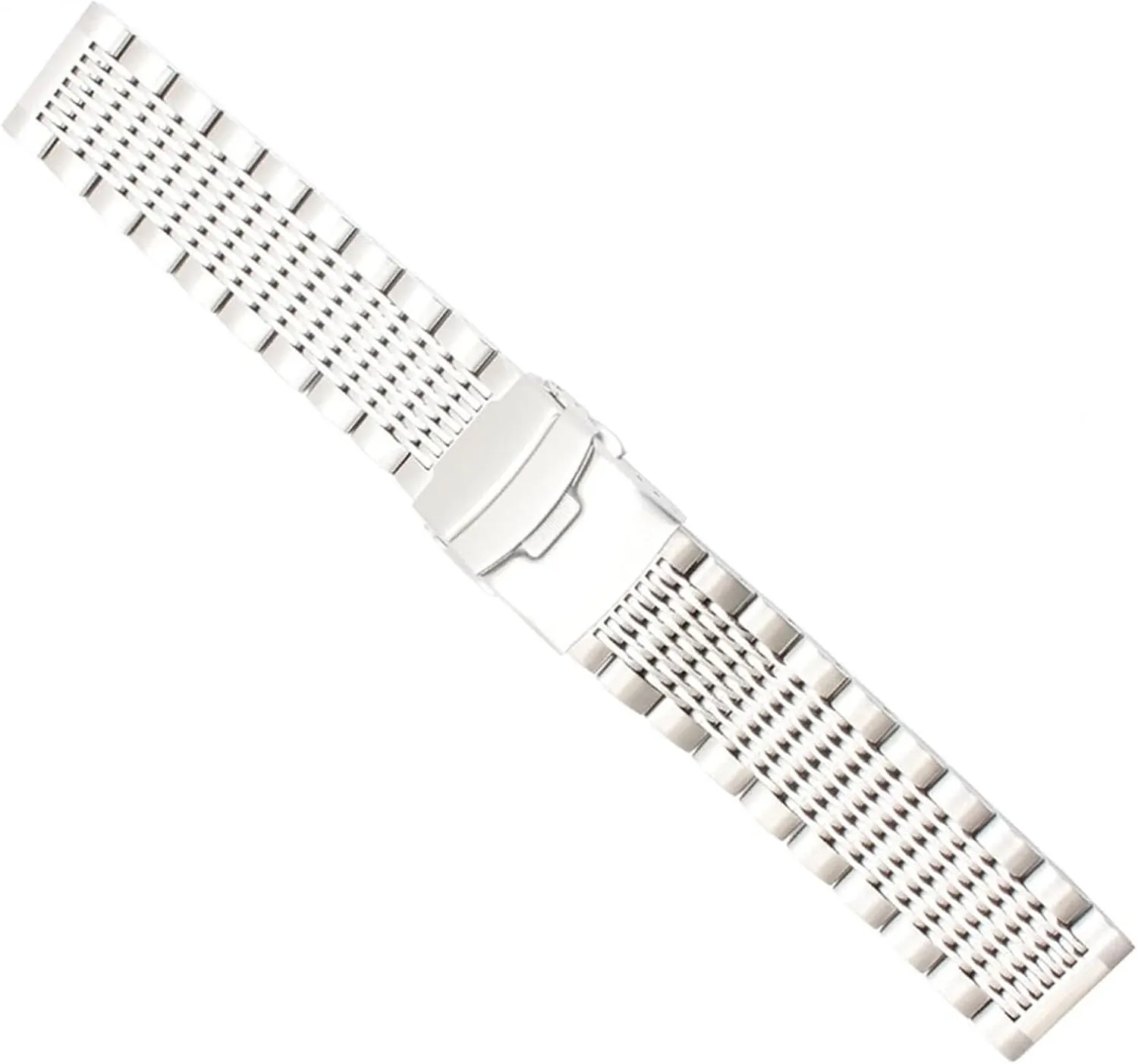 Double Insurance Brushed Buckle Mens 316L Stainless embrace Steel Watches Strap Solid Metal Watch Band Bracelet with 