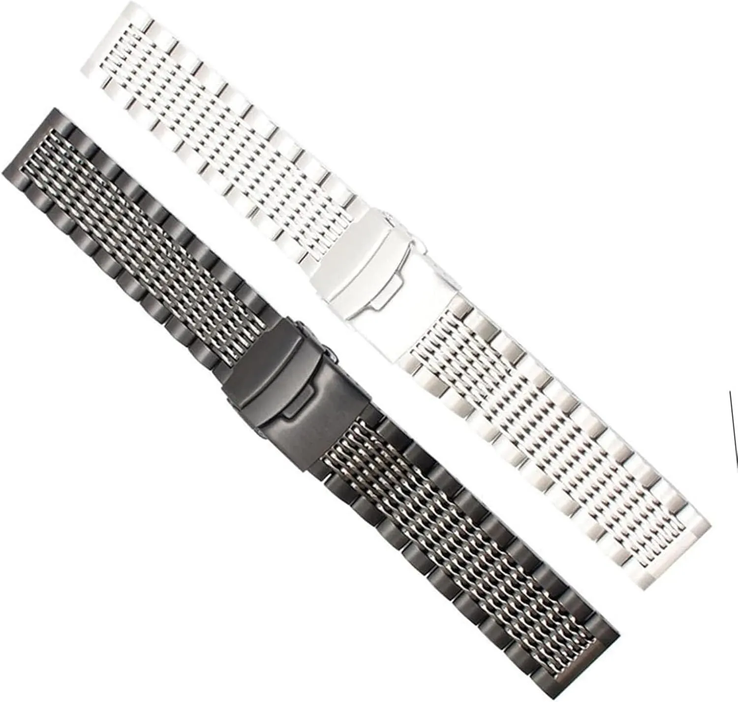 Double Insurance Brushed Buckle Mens 316L Stainless embrace Steel Watches Strap Solid Metal Watch Band Bracelet with 