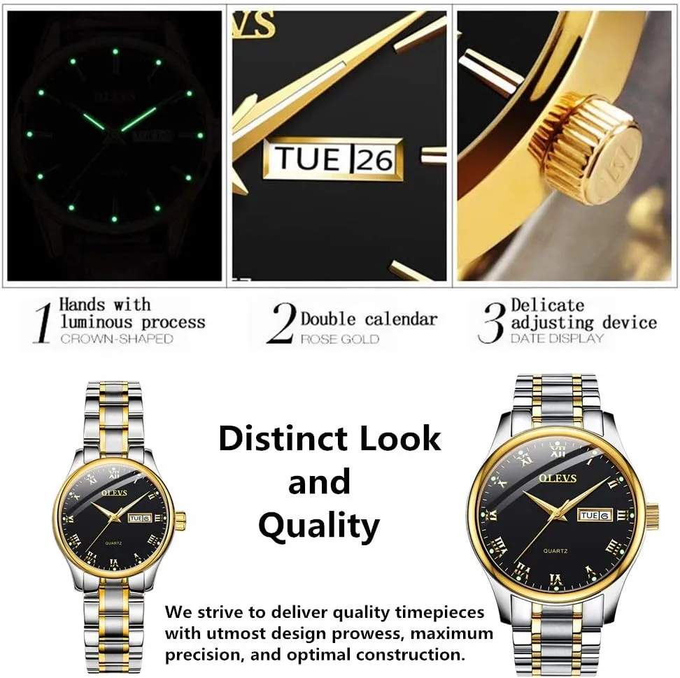 Dress Analog Quartz Men Watch Large Face Day Waterproof Luminous Classic Wrist Watch OLEVS pastel fountain absolute resourcefulness inward Watch for Men Stainless Steel Business 