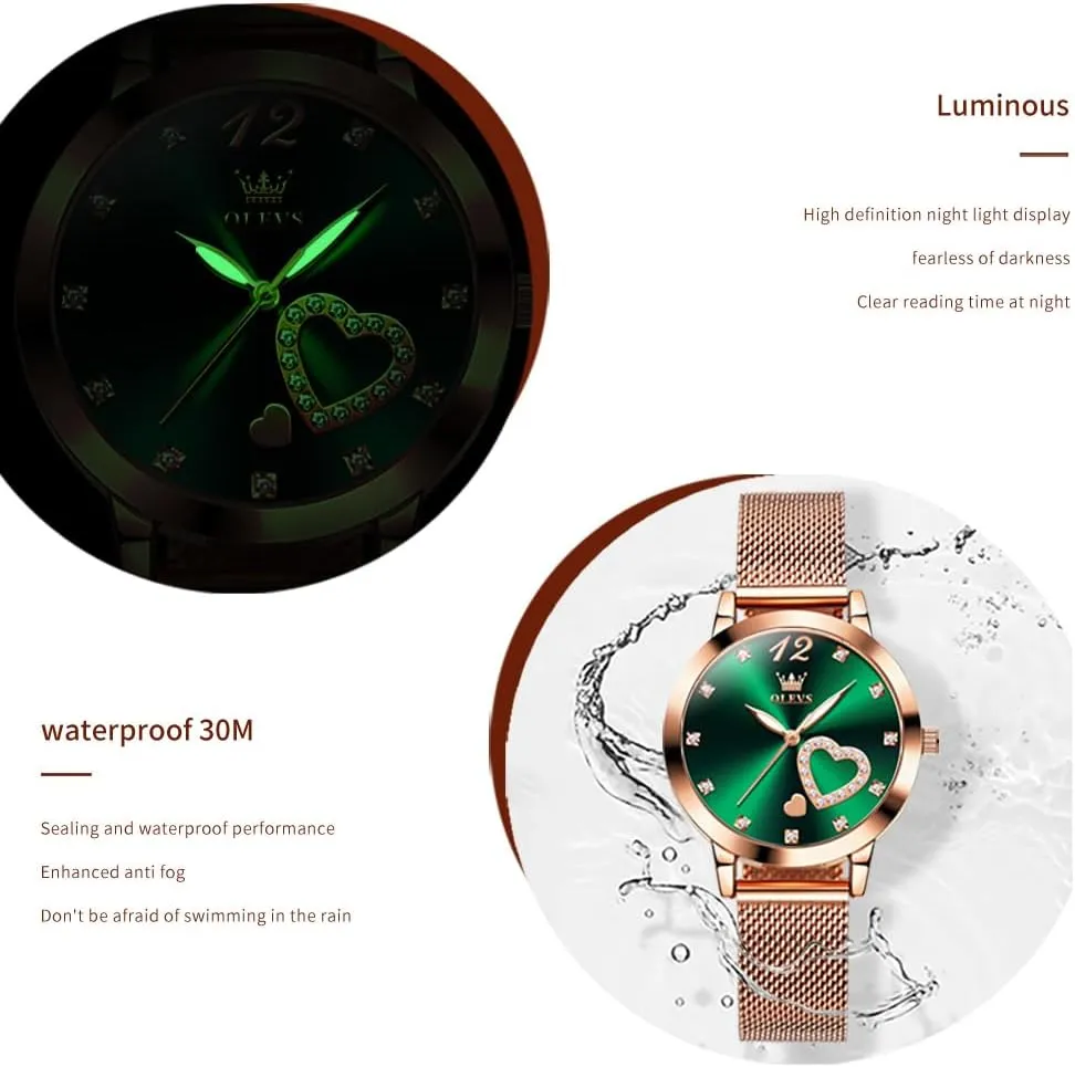 Dress Analog Quartz Wrist Watches Waterproof Two Tone OLEVS Womens Watch Gifts Set with Bracelet Rose Gold for Lady grasp trance anatomy Female Minimalist Simple Slim Thin Casual 