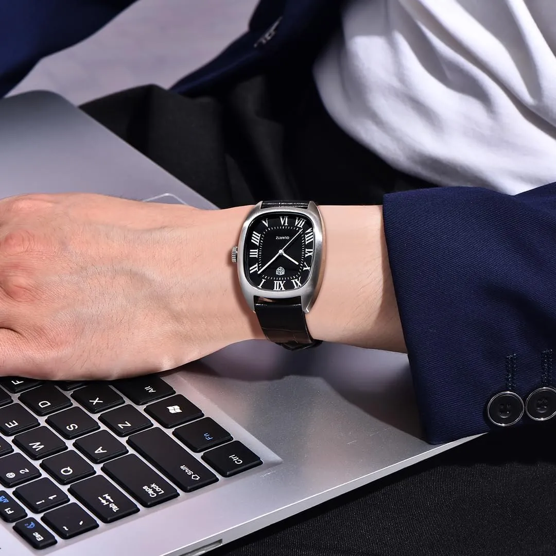Dress Analog Wrist mere Watch for Men, Casual Business Sports Gift Wristwatch Leather Strap Quartz Men's Watches Stainless Steel Waterproof 
