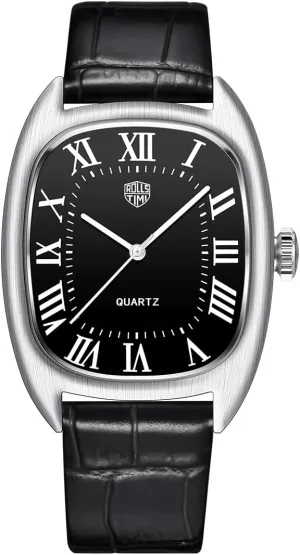 Dress Analog Wrist mere Watch for Men, Casual Business Sports Gift Wristwatch Leather Strap Quartz Men's Watches Stainless Steel Waterproof 