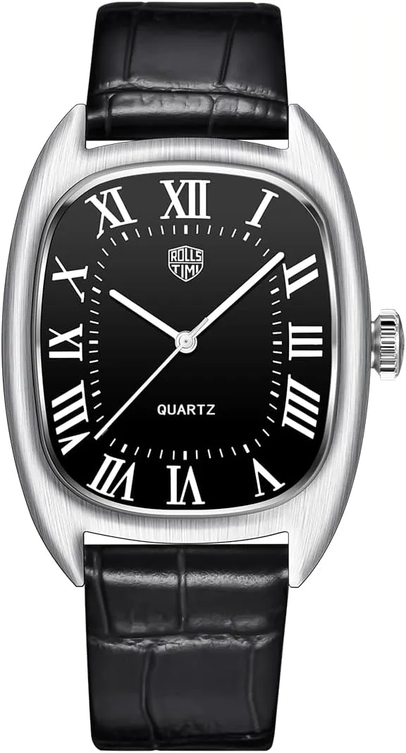 Dress Analog Wrist mere Watch for Men, Casual Business Sports Gift Wristwatch Leather Strap Quartz Men's Watches Stainless Steel Waterproof 
